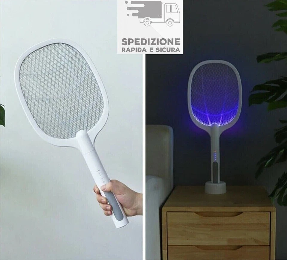 Racchetta Led Ricaricabile Per Zanzare Con Luce Attira Zanzare con base LTD-618 - Immagine 4 di 4