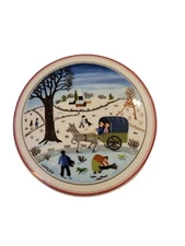 Vintage Villeroy & Boch Naif Christmas Porcelain Trinket Box With Lid 