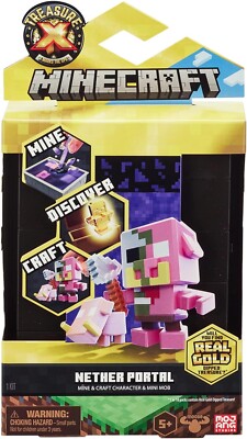 Treasure X Minecraft Nether Portal Pack Mine and Craft Figur und Mini Mob