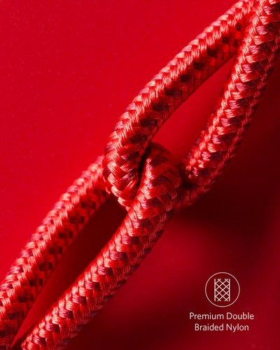 Anker Lightning to USB Cable Premium Nylon MFi Certified for iPhone Red Black - Picture 5 of 11