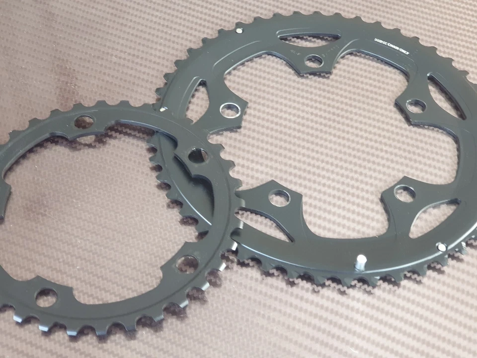 (Set Of 2) Shimano Tiagra FC-R460 (48 + 34t) Chainrings Chain Rings (NEW) Black - Image 3 of 4