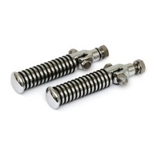 Fußrasten chrom Motorrad Sozius zwei Sundance Style für Harley +Sticker