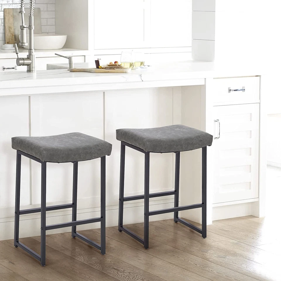 2x Saddle Bar Stool Seating Bar Counter Height Stools Furniture Bar Game 2-Color - Image 3 of 4