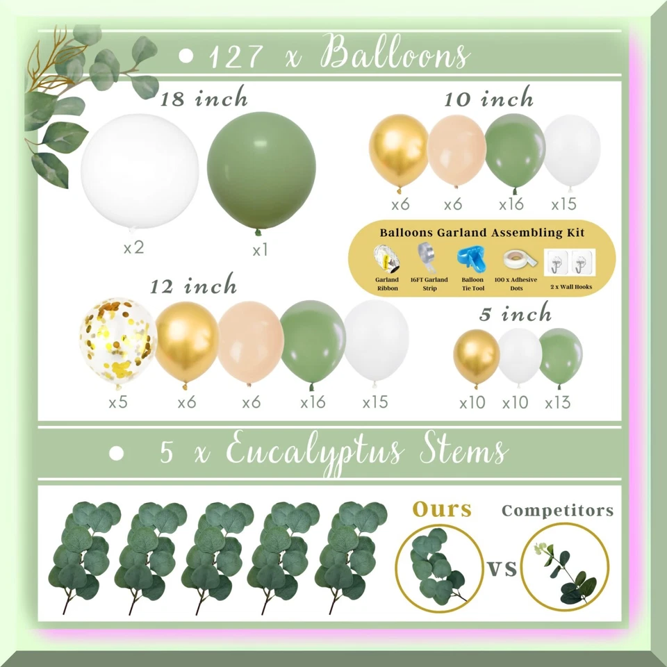 Kit de chá de bebê Woodland Wonders - Decorações verde sálvia e verde oliva, gênero - Imagem 3 de 4