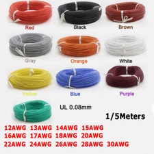 12-30AWG Silicone Stranded Flexible Cable Wire Gauge 0.08mm Tinned Copper Wires