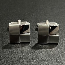 Brushed Shiny Silver Square Cufflinks Men Birthday Father  s Day Gift With Box