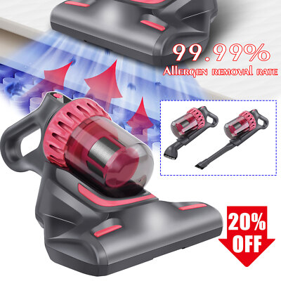 Cordless Dust Mite Remover Brush Vacuum UV Cleaner 10Kpa 3IN1 Bed Sofa Mattress