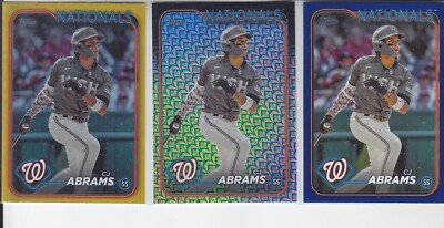 (3) 2024 Topps CJ ABRAMS Gold Foil + Easter + Royal Blue Nationals #37