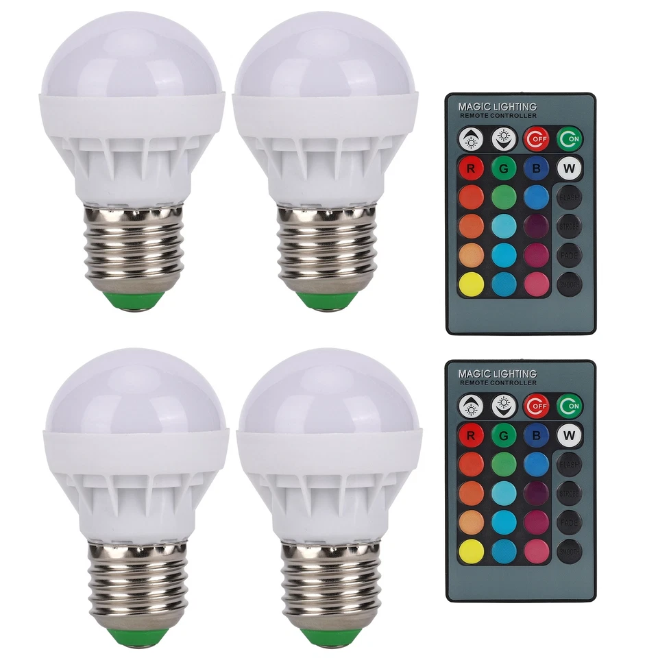 E27 RGB Color Changing Light Bulbs 40W LED Light Bulb With Remote Control Hom AC - Image 2 of 4