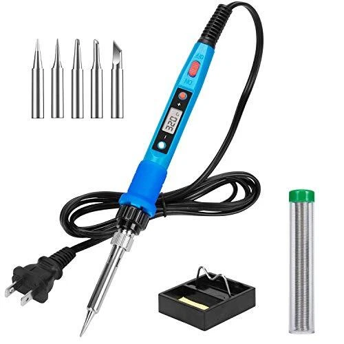 LCD Digital Soldering Welding Iron Kit with Ceramic Heater 5pcs