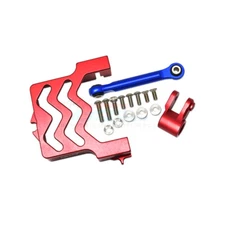 GPM Aluminum Servo Mount +Aluminum Tie Rod+25T Aluminum Servo Horn Red : MAXX