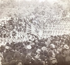 Real Photo Stereoview West Point Cadets Admiral George Dewey 1899 ASC