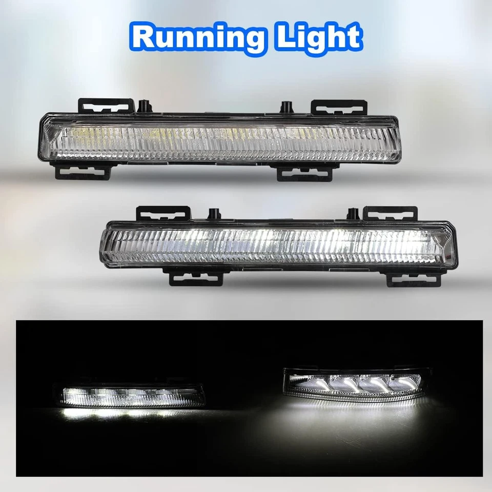 Clear LED Fog Lights For 2012-2016 Mercedes Benz SLK250/SLK300/SLK350 Left+Right - Image 2 of 4