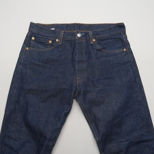 Levi's Mens 501 Jeans Size 33 x 33 Dark Wash Button Fly Raw Denim (34x28) - Picture 3 of 10