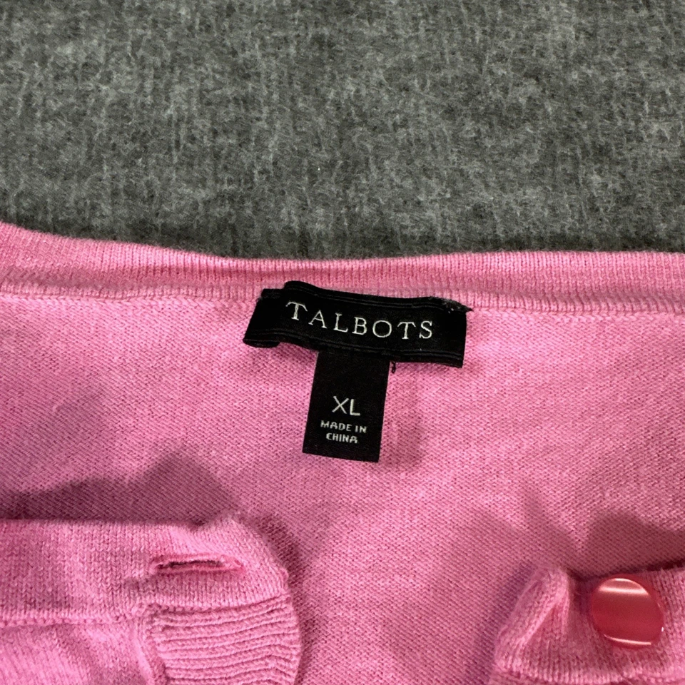 Cárdigan Talbots Mujer Rosa Abotonada Vieira Talla XL Algodón/Rayón Foto 2 de 4