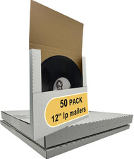 50 Pack 12.5 12.5 1" Vinyl Record Mailers, Height-Adjustable for Lps