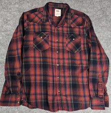 Levi's Flannel Plaid Shirt Men's L Multicolor L/S Lumberjack Button Up Vintage
