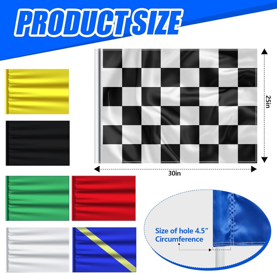 Moukeren Set of 7 Racing Flags 25 x 30 Inch Race Track Flag Blue,Green ...