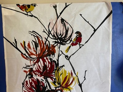  CRATE & BARREL MUM'S BIRD NAPKINS SET OF 8 COTTON 22''X 22''
