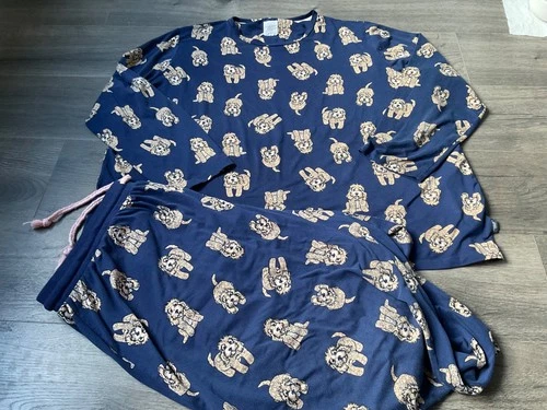 CHELSEA PEERS NEW YORK LADIES LONG SLEEVE PYJAMAS,NAVY BLUE  MIX COLOUR,SIZE 22
