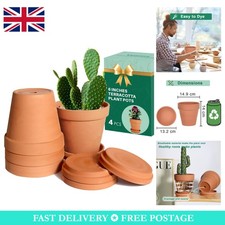 Versatile Terracotta Planter Set - 15cm with Saucer for All Your Plants - 4 Pack