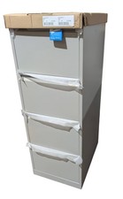 Bisley Grey 4 Drawer Foolscap Metal Filing Cabinet 1643-AV4 Lockable with 2 Keys
