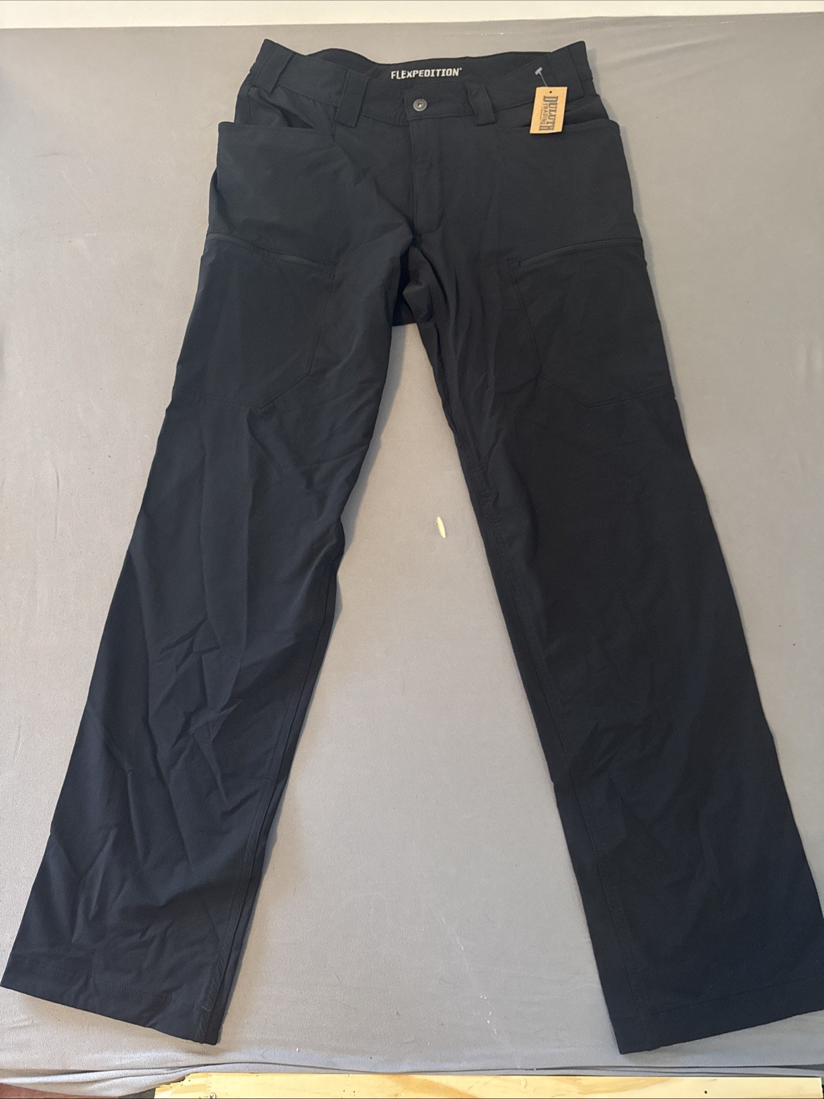 ​Duluth Trading Co Flexpedition Pants Men’s 34x36 Tall Relaxed Fit Black Hiking