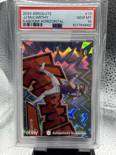 2024 Absolute J.J. McCarthy Kaboom Horizontal RC SSP #13 Vikings PSA 10