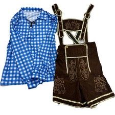 Spooktacular Halloween Mens Lederhosen Oktoberfest Costume German Beer Small