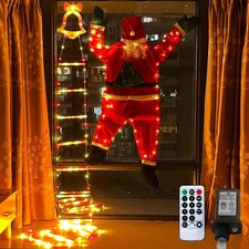 10ft LED Christmas Ladder Light Multicolor with 5.6ft Hanging Santa Claus Chr...