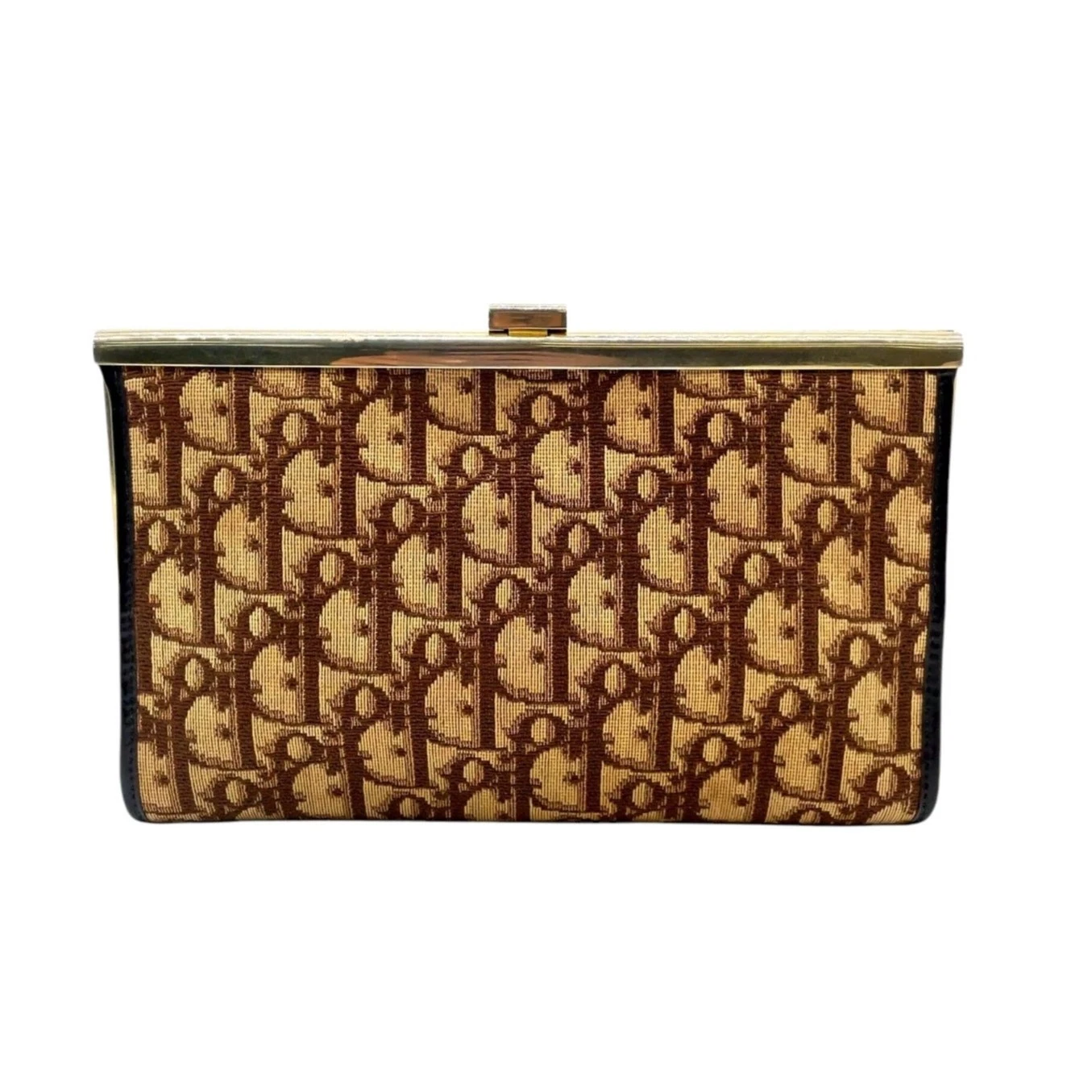 Sac à main pochette Christian Dior vintage trotteur toile cuir marron