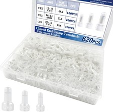 620PCS Closed End Wire Crimp Connectors 22 16 14 12 10AWG Nyl Size: 620PCS Kit