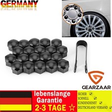 20x Radmutter Radschrauben Kappen Abdeckungen SW17 SCHWARZ GLANZ + ABZIEHER