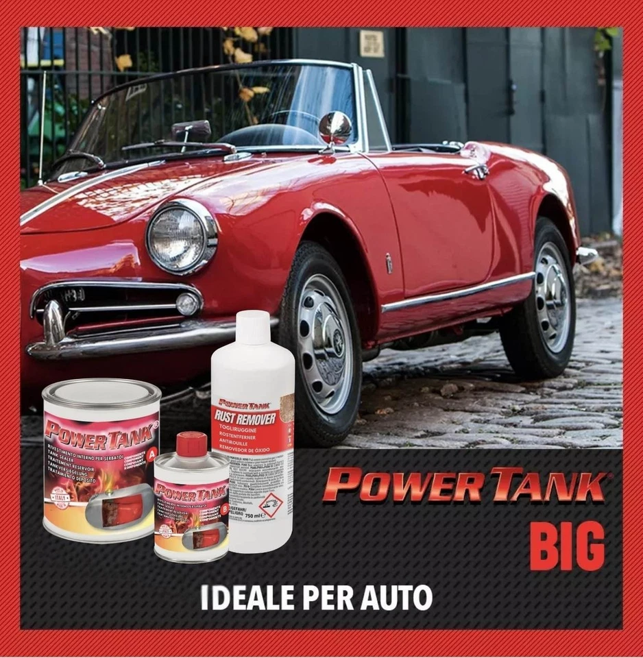 POWER TANK KIT BIG PER TRATTAMENTO RIPARA SERBATOIO DA MOTO GRANDE ARRUGGINITO - Imagen 2 de 4