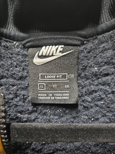Nike Girls Sherpa Tinsel Jacket Black Gold Sz XL Loose Fit Full Zip Swoosh Logo - Picture 3 of 7
