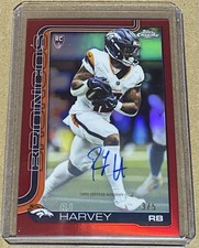 2025 Topps Chrome RJ Harvey Red Refractor Rookie Auto RC #'ed 3/5