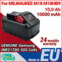 Ersatz-Akku Milwaukee M18 10.0 Ah 10000 Mah 18V - Samsung 21700 Zellen