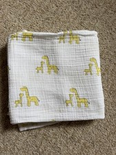 Swaddle Designs Giraffe Baby Blanket Cotton Soft Muslin White Yellow 39x41