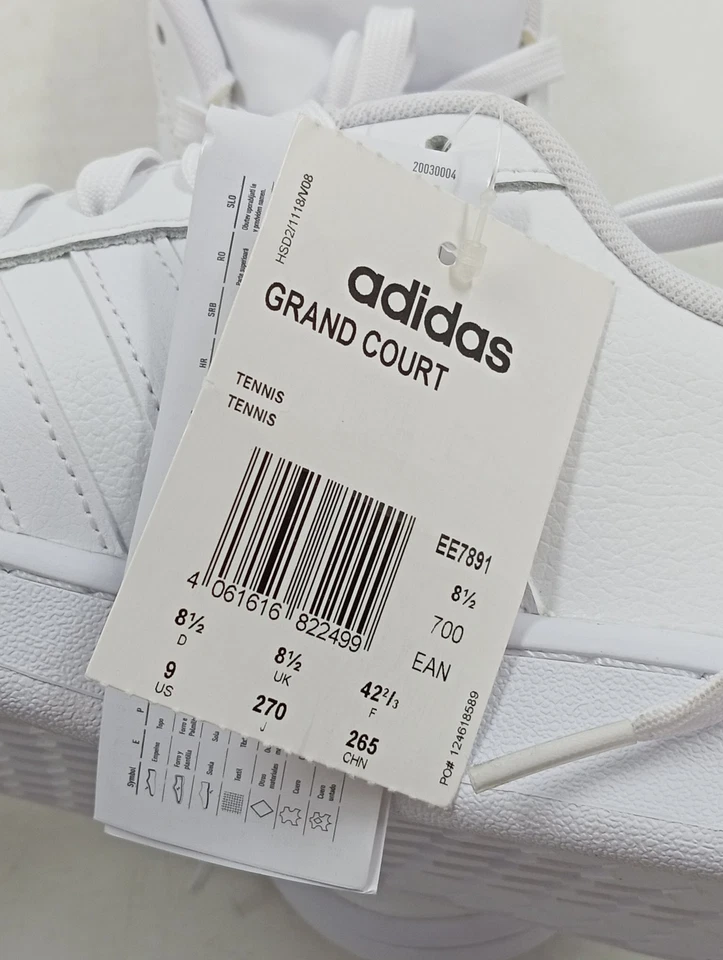 adidas Baskets Basses Hommes Blanc Cuir Sportif (EU 42.5) - Photo 3/3