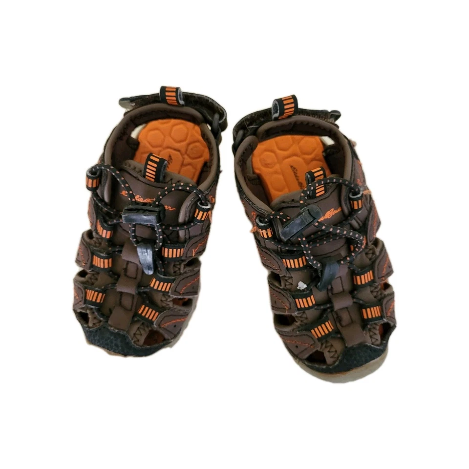 Eddie Bauer Sandals Toddler Boy's 6M Brown Shoes Outdoors Bungee Lacing  - Изображение 2 из 4