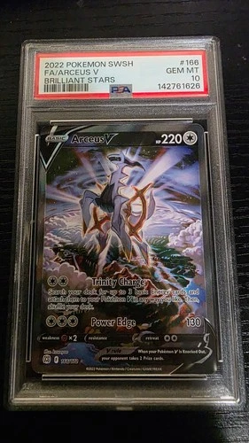 2022 Pokemon Brilliant Stars #166/172 Arceus V Full Art PSA 10 GEM MINT