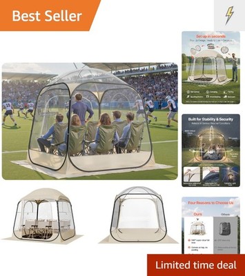 Clear Pop-Up Sports Tent for Outdoor Events and Camping