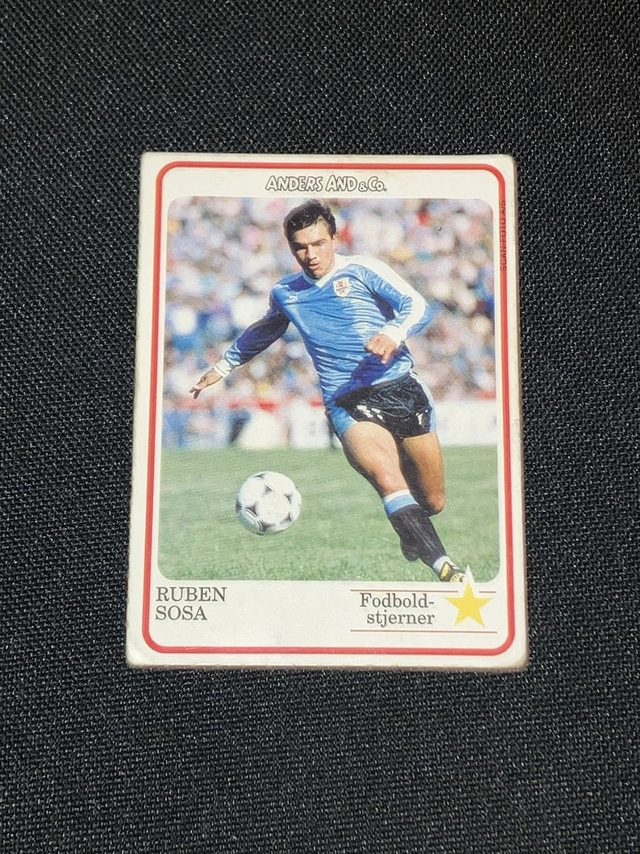 Tarjeta de estrellas de fútbol de la UEFA Euro Rubén Sosa Donald Duck 1994 versión danesa Lazio Foto 2 de 4