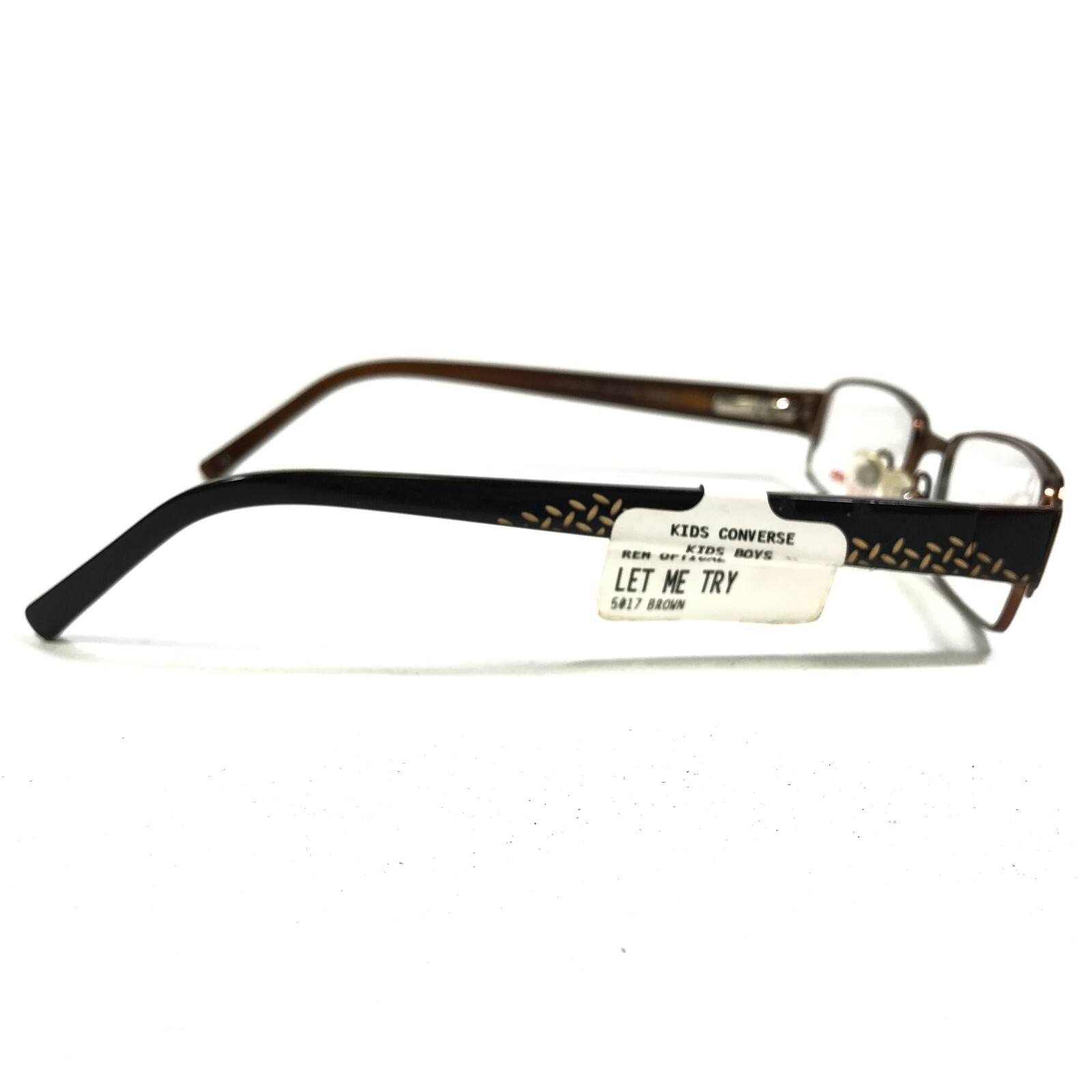 Converse Kids Eyeglasses Frames LET ME TRY BROWN Rectangular Full Rim 50-17-135 thumbnail 4