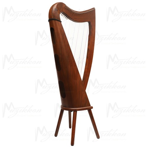 22 String Irish Claddagh Harp, Celtic Irish Lever harp Roundback by Muzikkon - Picture 5 of 15