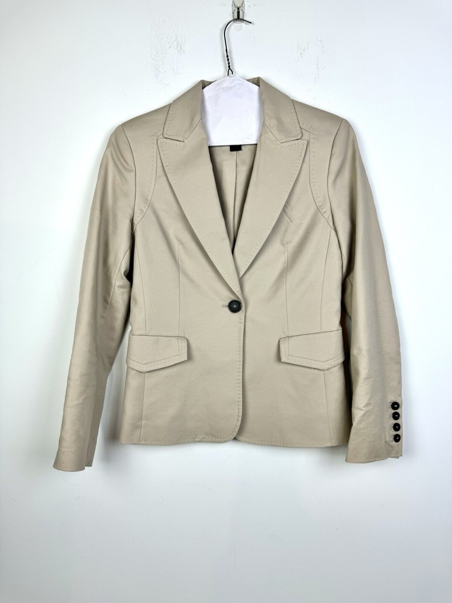 MNG by Mango Blazer Khaki Beige Womens Jacket Tan Career Work Pockets
