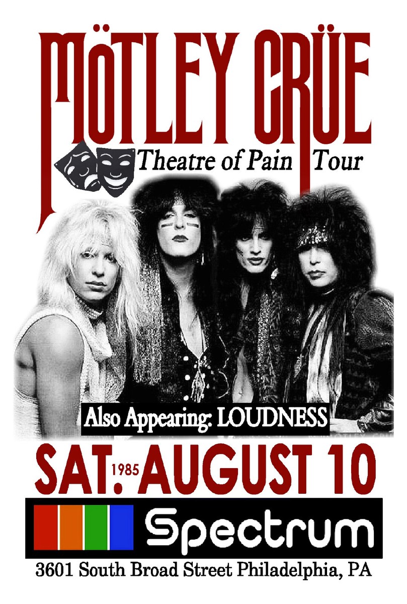 MOTLET CRUE 1985 Concert Poster SPECTRUM PHILADELPHIA PA GIG TOUR
