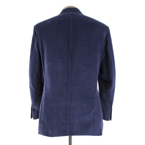 Samuelsohn NWT 100% Cotton Corduroy Sport Coat Size 40R US In Solid Blue - Picture 5 of 11