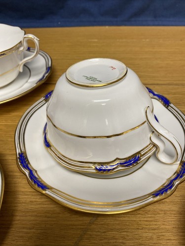 Spode Chancellor Cobalt Blue (3 Sets) Large Cup & Saucers w/5 Extra Saucers - Picture 7 of 8