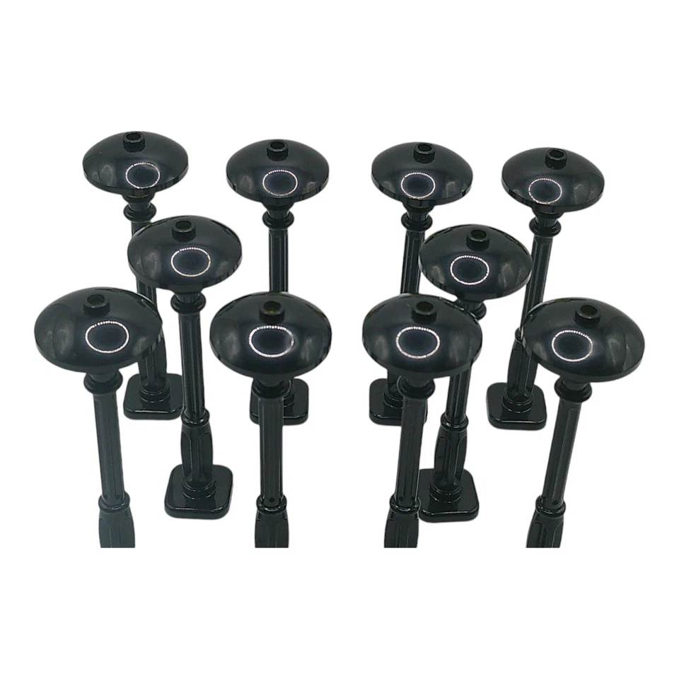 10X LEGO® Zubehör "Laternen schwarz mit gelber Lampe" Straßenlaterne Leuchte - Bild 2 von 4